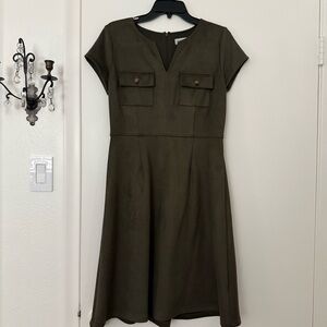 Olive Suede-Like Dress